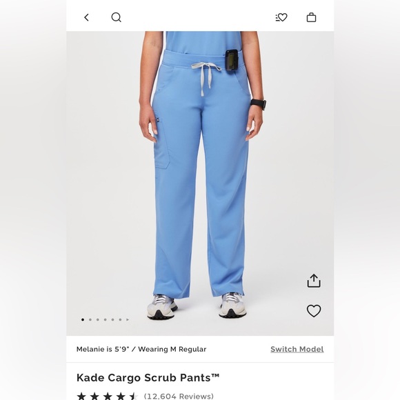 Figs Kade Cargo Scrub Pants Ceil Blue - Picture 1 of 5